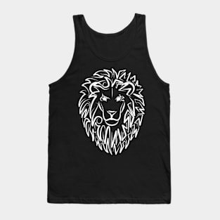 Black and White Tribal Lion Tank Top